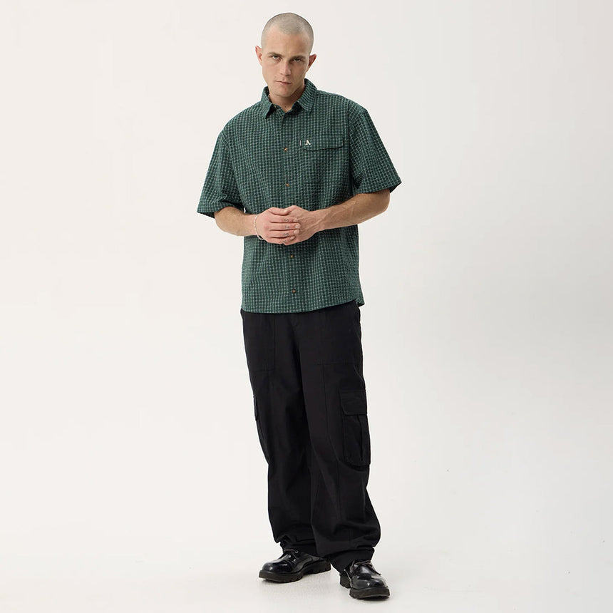 AFENDS Reverb Short Sleeve Shirt - Pine Check
