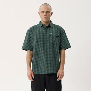 AFENDS Reverb Short Sleeve Shirt - Pine Check