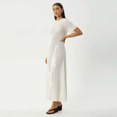 AFENDS Riley Knit Midi Dress - White