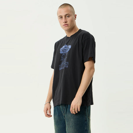 AFENDS Rocked Boxy Tee - Stone Black