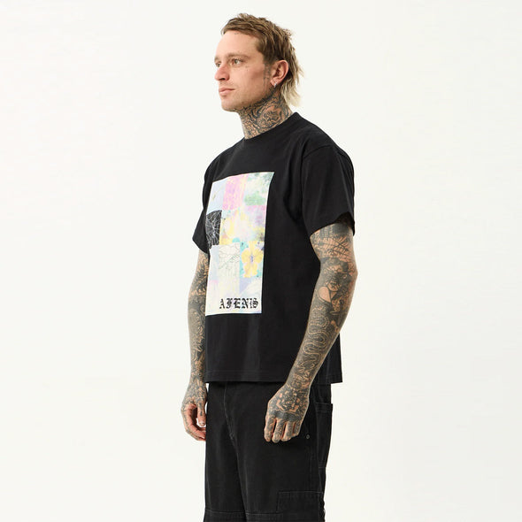 AFENDS Sadworld Heavyweight Boxy Tee - Black
