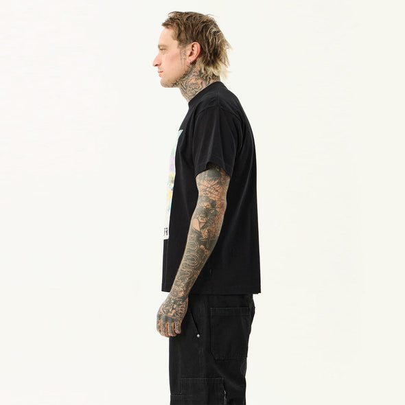 AFENDS Sadworld Heavyweight Boxy Tee - Black