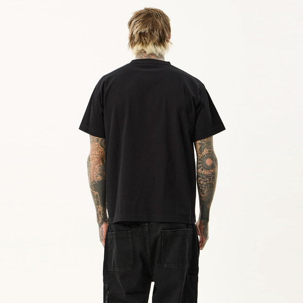 AFENDS Sadworld Heavyweight Boxy Tee - Black