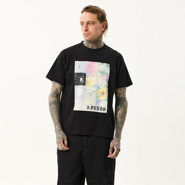 AFENDS Sadworld Heavyweight Boxy Tee - Black