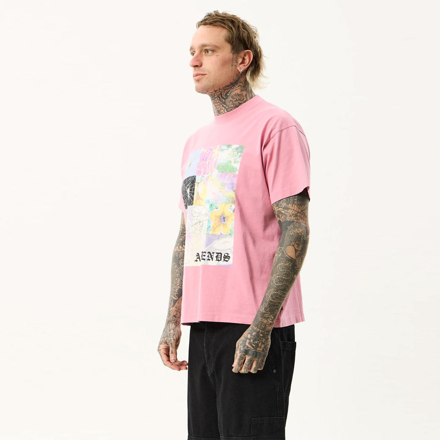 AFENDS Sadworld Heavyweight Boxy Tee - Washed Marrakesh