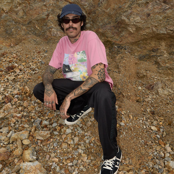 AFENDS Sadworld Heavyweight Boxy Tee - Washed Marrakesh