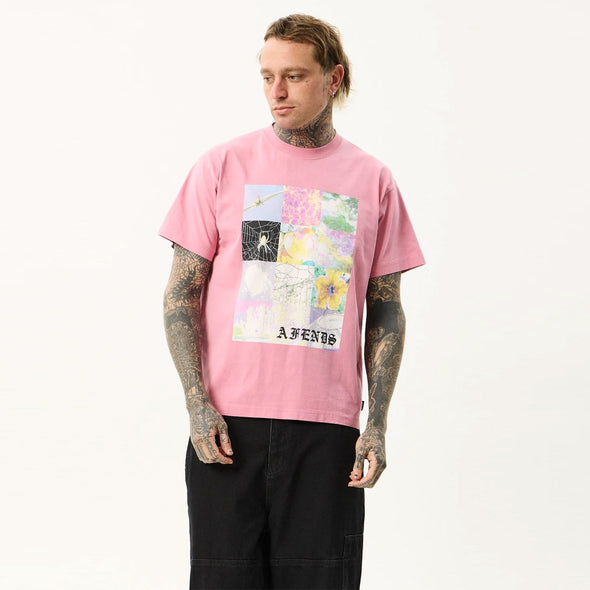 AFENDS Sadworld Heavyweight Boxy Tee - Washed Marrakesh