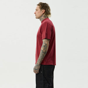 AFENDS Safety Retro Tee - Washed Burgundy