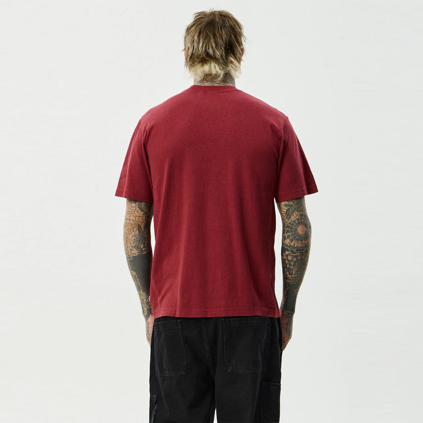 AFENDS Safety Retro Tee - Washed Burgundy