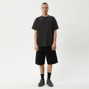 AFENDS Scorched Harper Denim Baggy Workwear Short - Washed Black