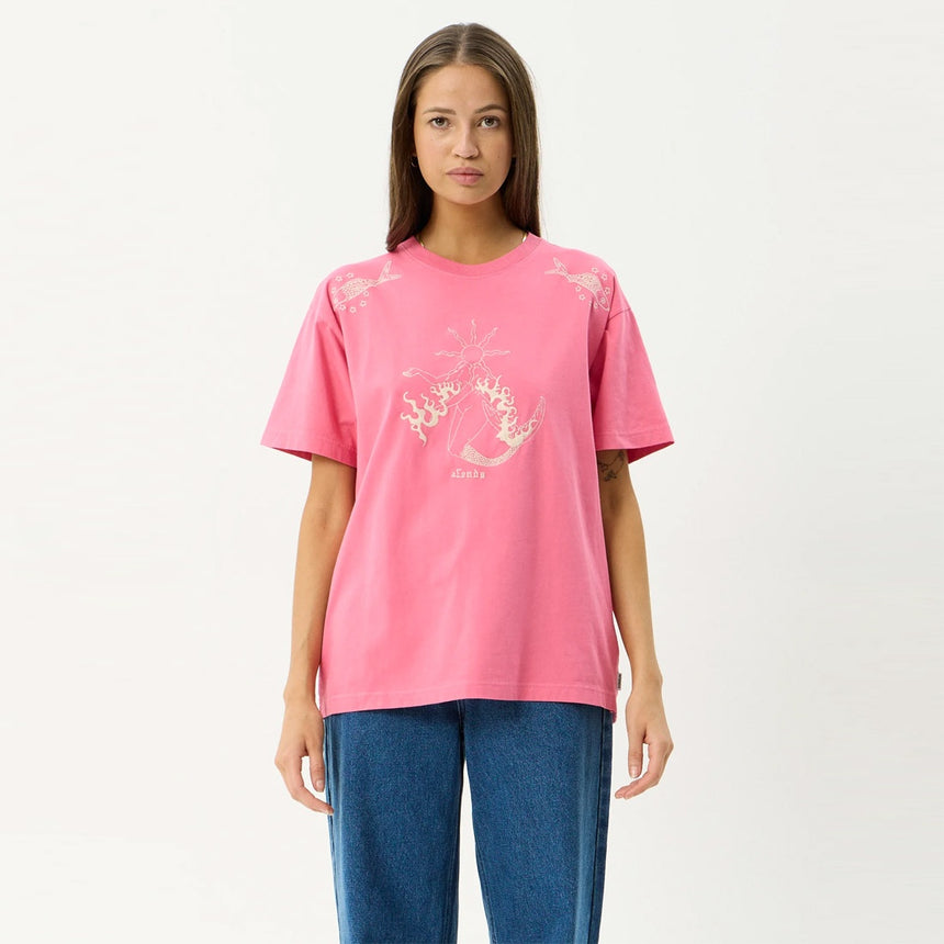 AFENDS Women's Sea Siren Oversized Tee - Washed Raspberry