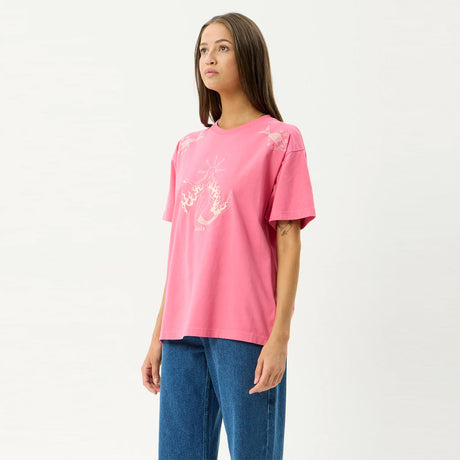 AFENDS Women's Sea Siren Oversized Tee - Washed Raspberry