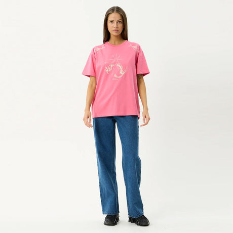 AFENDS Women's Sea Siren Oversized Tee - Washed Raspberry