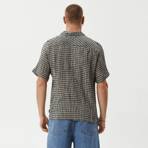 AFENDS Asta Seersucker Regular Shirt - Steel Check