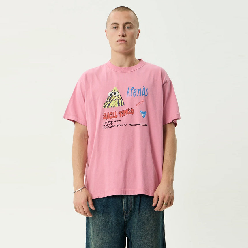AFENDS Shell Times Boxy Tee - Washed Marrakesh