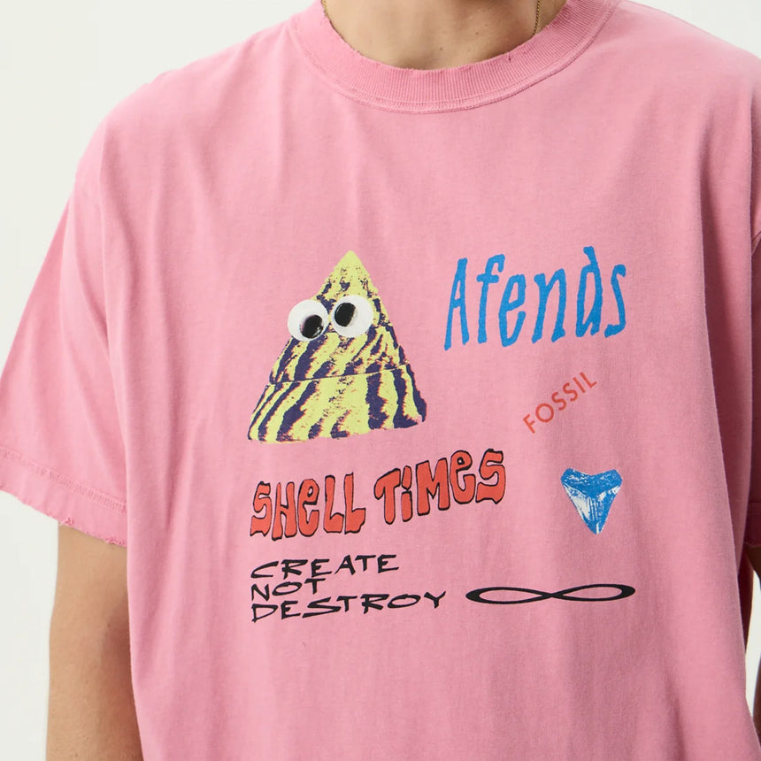 AFENDS Shell Times Boxy Tee - Washed Marrakesh