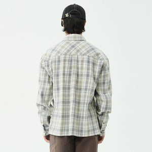 AFENDS Shelter Flannel Long Sleeve Shirt - White Check