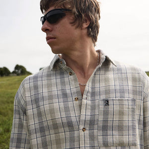AFENDS Shelter Flannel Long Sleeve Shirt - White Check