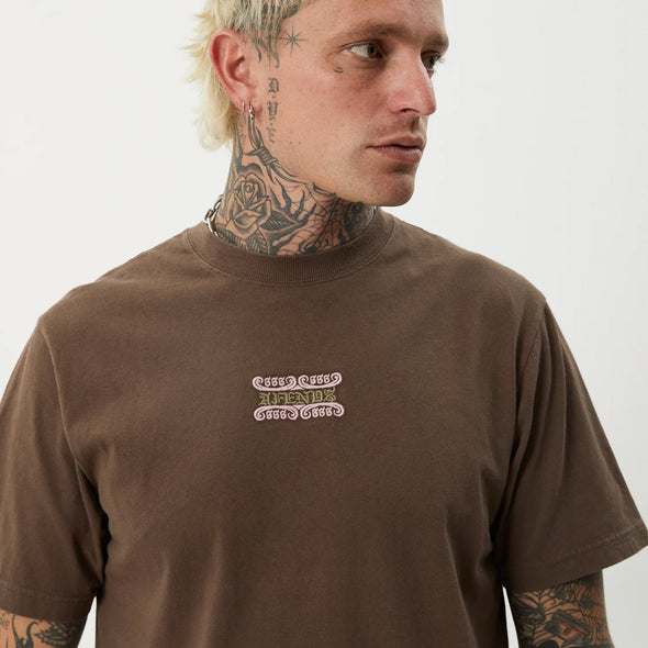 AFENDS Sixsixsix Retro Tee - Coffee