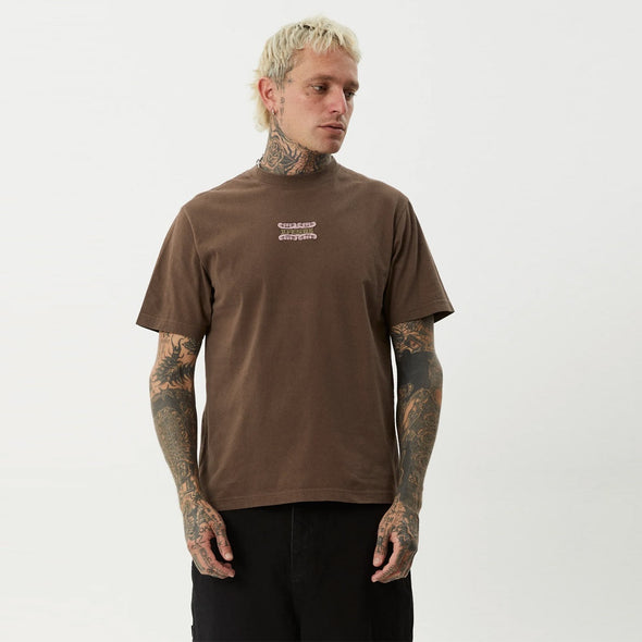 AFENDS Sixsixsix Retro Tee - Coffee