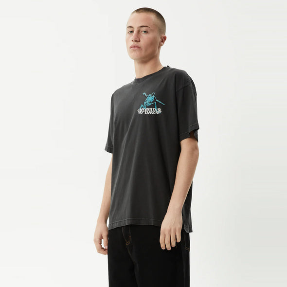 AFENDS Smiling Assassin Boxy Fit Tee - Stone Black