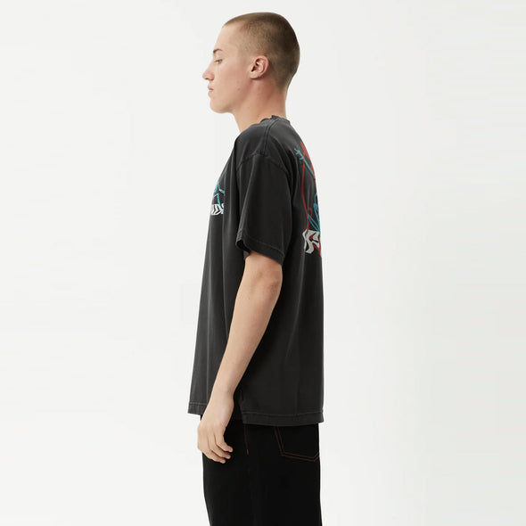 AFENDS Smiling Assassin Boxy Fit Tee - Stone Black