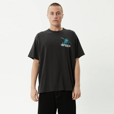 AFENDS Smiling Assassin Boxy Fit Tee - Stone Black