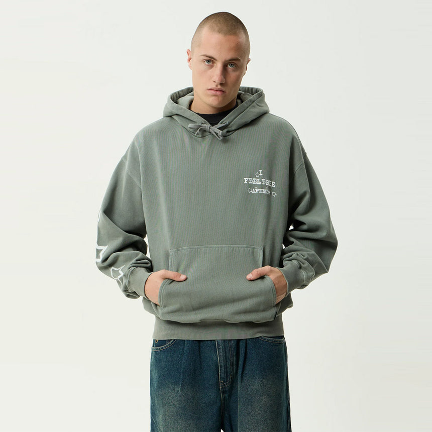 AFENDS Sonoran Boxy Pull On Hood - Washed Sycamore