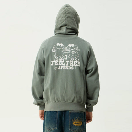 AFENDS Sonoran Boxy Pull On Hood - Washed Sycamore