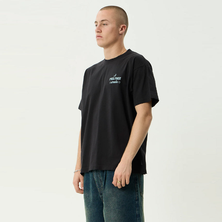 AFENDS Sonoran Boxy Tee - Stone Black