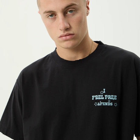 AFENDS Sonoran Boxy Tee - Stone Black