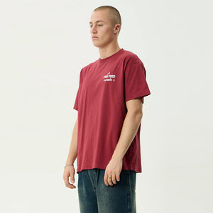 AFENDS Sonoran Boxy Tee - Washed Burgundy