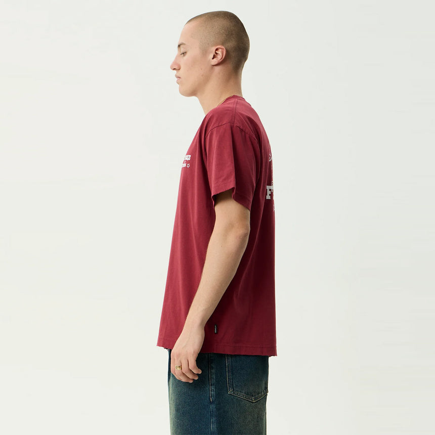 AFENDS Sonoran Boxy Tee - Washed Burgundy