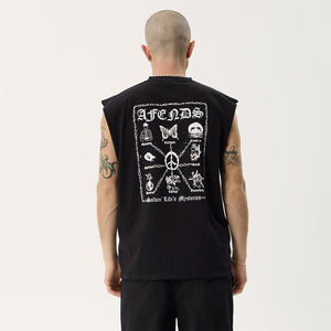 AFENDS Spiritual Heavyweight Sleeveless Tee - Stone Black