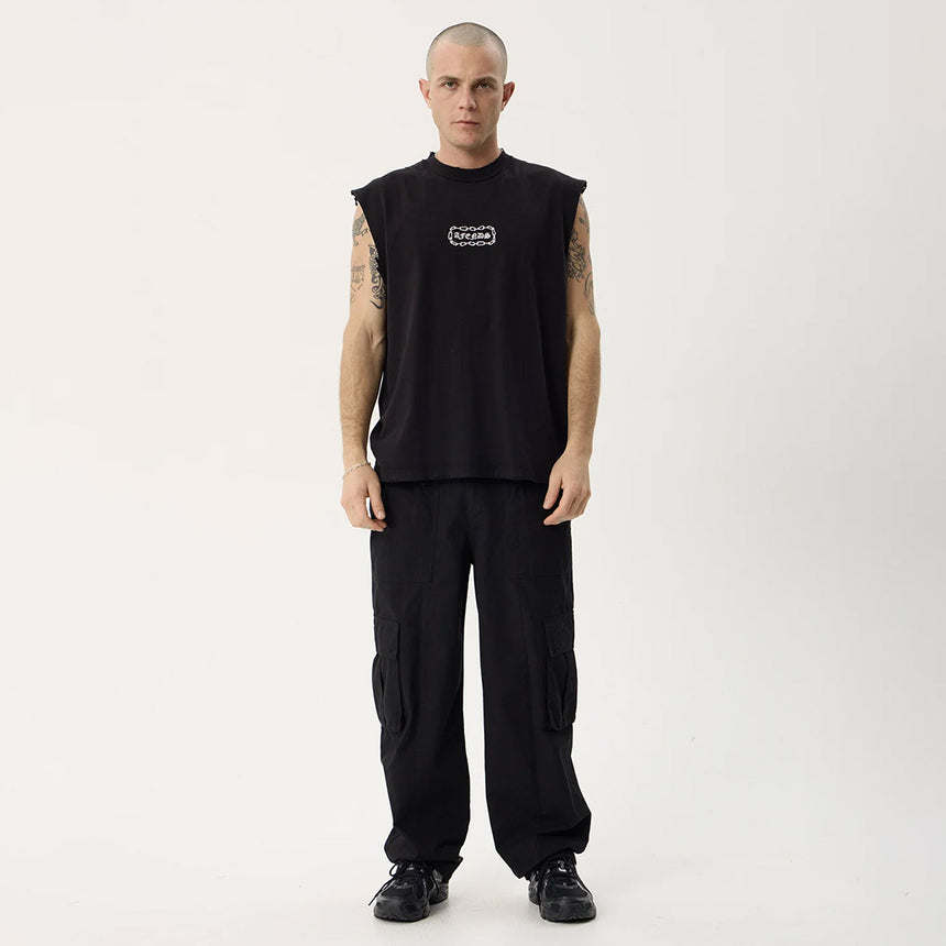 AFENDS Spiritual Heavyweight Sleeveless Tee - Stone Black