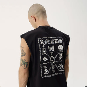 AFENDS Spiritual Heavyweight Sleeveless Tee - Stone Black