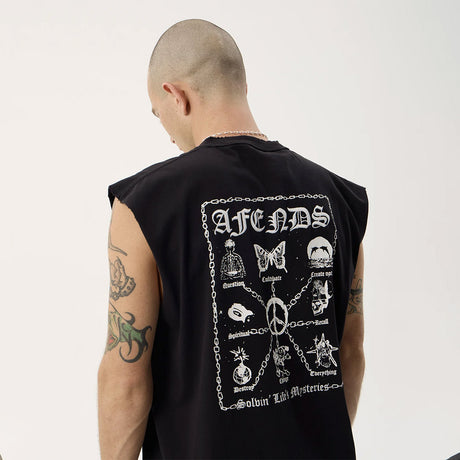 AFENDS Spiritual Heavyweight Sleeveless Tee - Stone Black