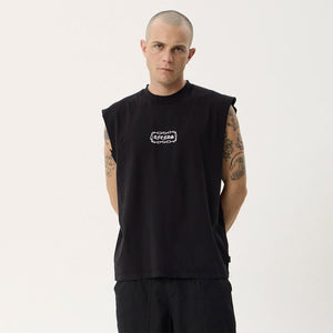 AFENDS Spiritual Heavyweight Sleeveless Tee - Stone Black