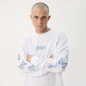 AFENDS Spiritual Recycled Boxy Long Sleeve Tee - White
