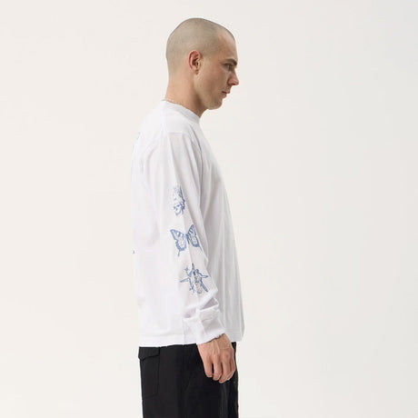 AFENDS Spiritual Recycled Boxy Long Sleeve Tee - White