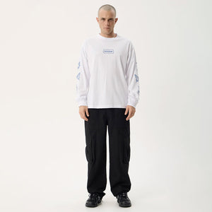 AFENDS Spiritual Recycled Boxy Long Sleeve Tee - White