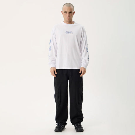 AFENDS Spiritual Recycled Boxy Long Sleeve Tee - White