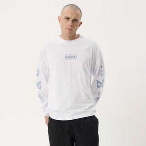 AFENDS Spiritual Recycled Boxy Long Sleeve Tee - White