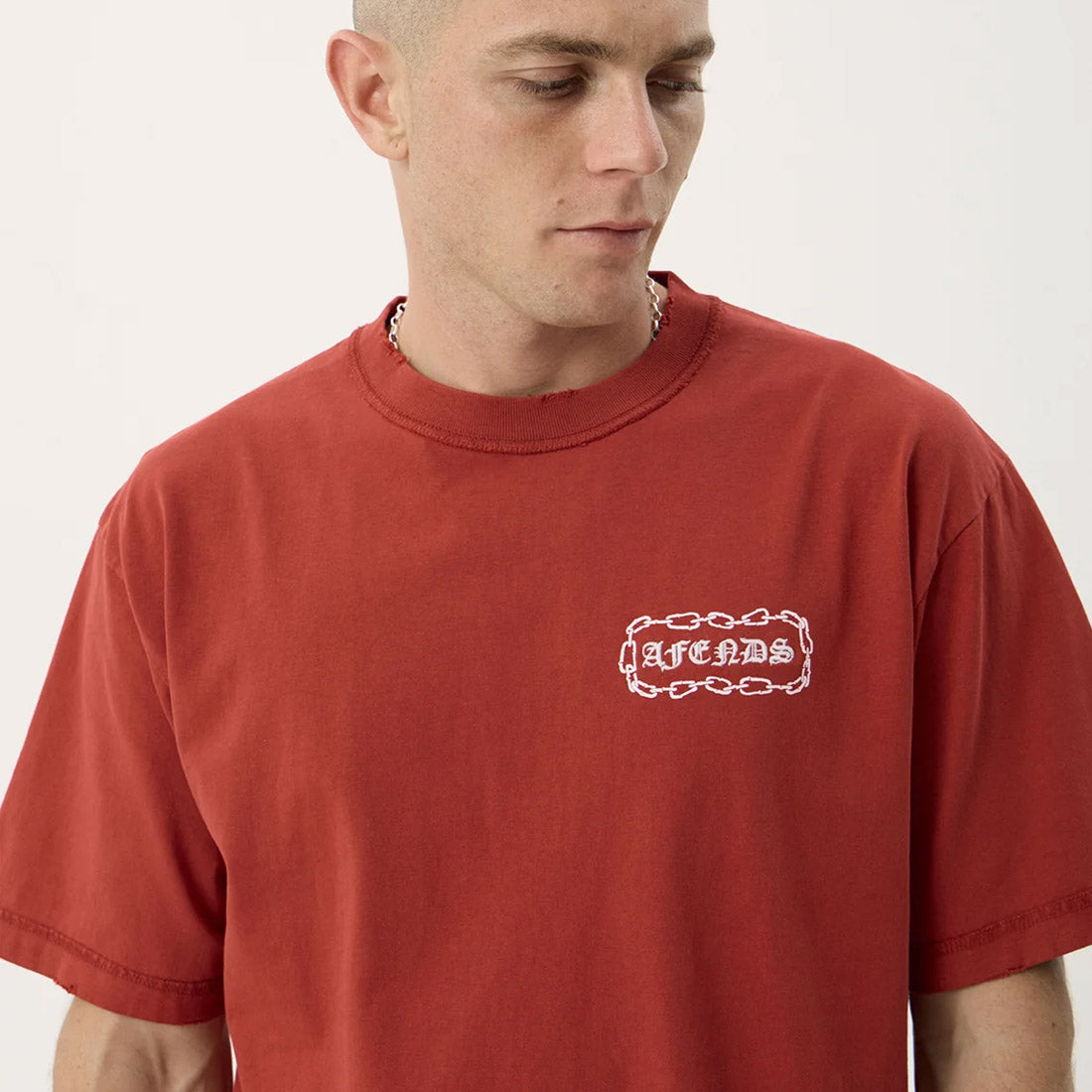 AFENDS Spiritual Recycled Heavyweight Boxy Tee - Vintage Ketchup