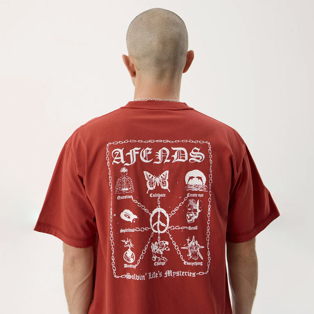 AFENDS Spiritual Recycled Heavyweight Boxy Tee - Vintage Ketchup