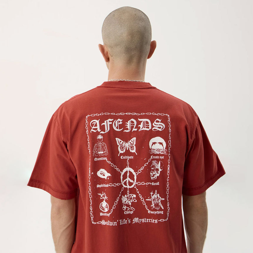 AFENDS Spiritual Recycled Heavyweight Boxy Tee - Vintage Ketchup