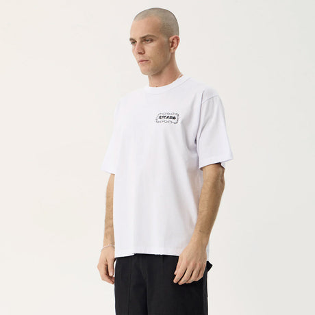 AFENDS Spiritual Recycled Heavyweight Boxy Tee - White