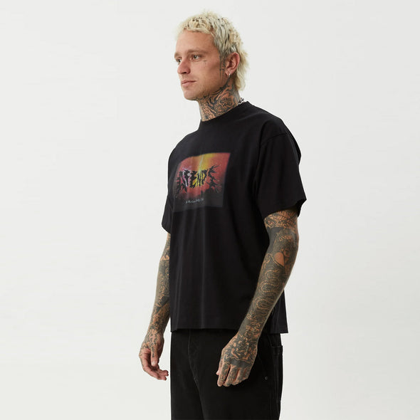 AFENDS Study Club Boxy Fit Tee - Black