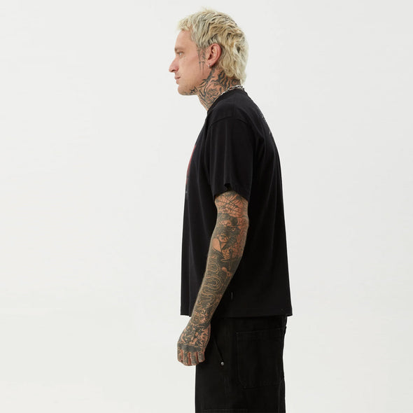 AFENDS Study Club Boxy Fit Tee - Black
