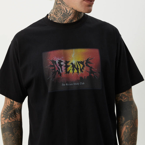 AFENDS Study Club Boxy Fit Tee - Black